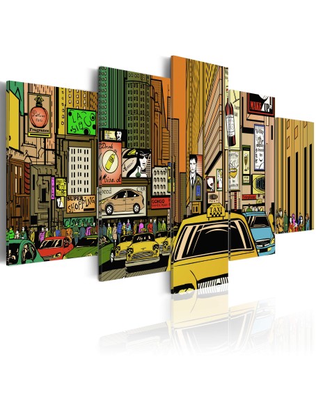 Картина - The streets of New York City in cartoons