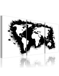 Картина - The World map in black-and-white