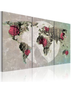 Картина - Map of the World: Full moon - triptych