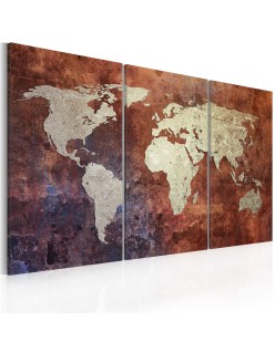 Картина - Rusty map of the World - triptych