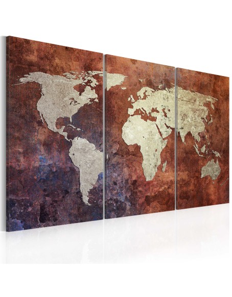 Картина - Rusty map of the World - triptych