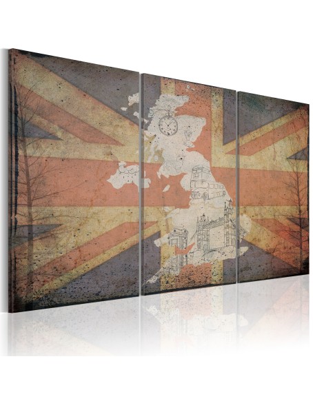 Картина - Map of Great Britain - triptych