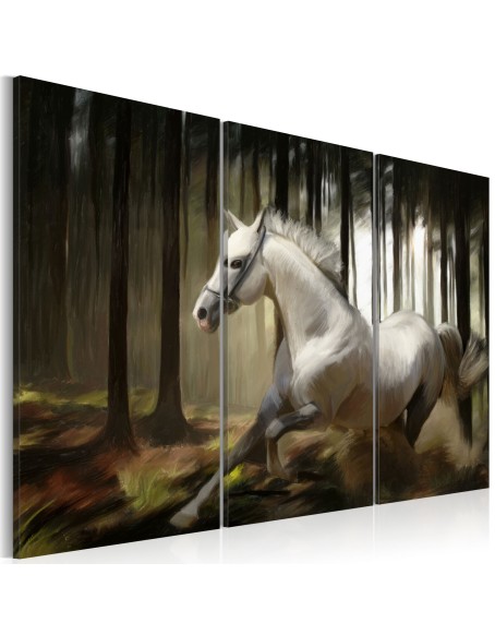 Картина - A white horse in the midst of the trees