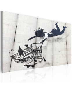 Картина - Falling woman with supermarket trolley (Banksy)