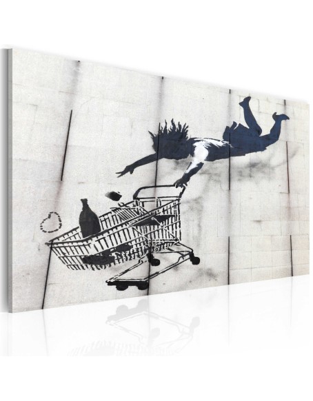 Картина - Falling woman with supermarket trolley (Banksy)