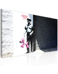 Картина - Police guard and pink balloon dog (Banksy)