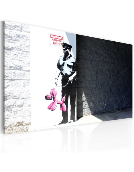 Картина - Police guard and pink balloon dog (Banksy)