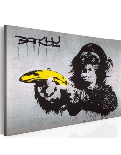 Картина - Stop or the monkey will shoot! (Banksy)