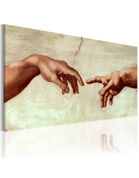 Ръчно рисувана картина - The creation of Adam: fragment of painting