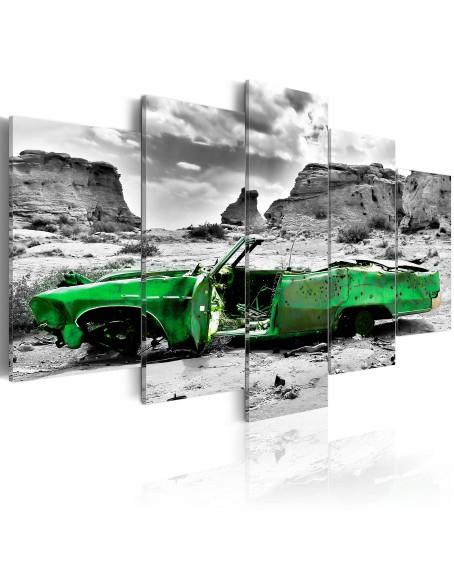 Картина - Green retro car at Colorado Desert