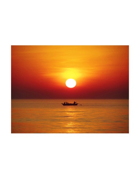 Фототапет - Sunset with fishing boat