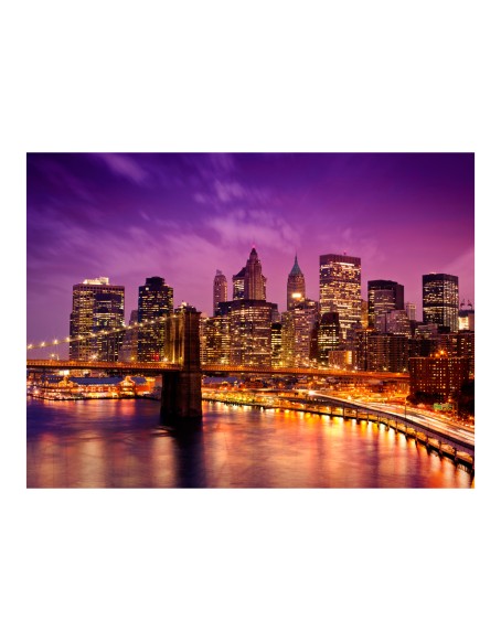 Фототапет - Manhattan and Brooklyn Bridge by night