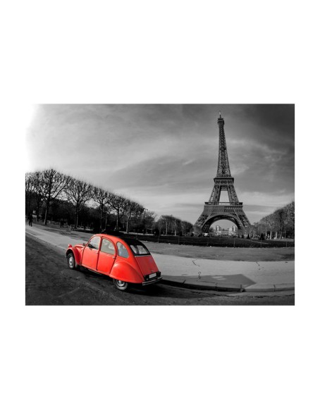 Фототапет - Eiffel Tower and red car