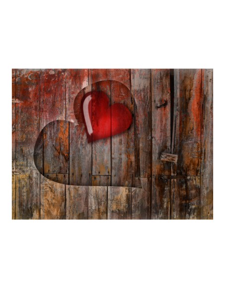 Фототапет - Heart on wooden background