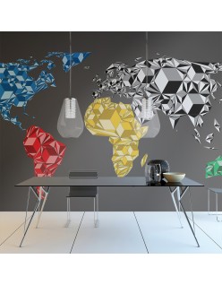 Фототапет - Map of the World - colorful solids