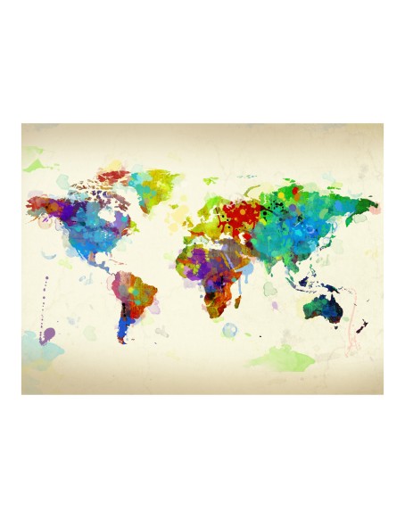 Фототапет - Paint splashes map of the World