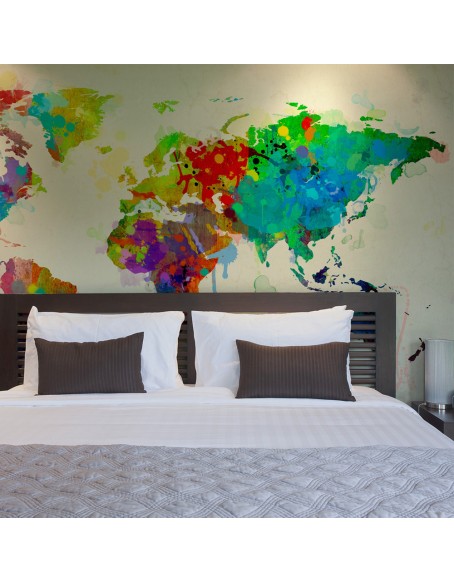 Фототапет - Paint splashes map of the World