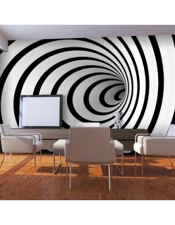 Фототапет - Black and white 3D tunnel