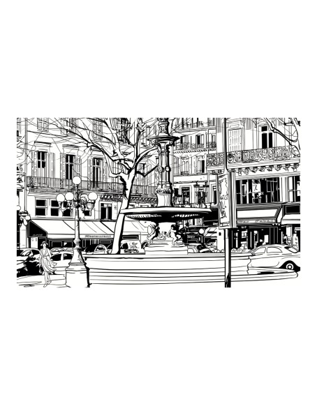 Фототапет - Sketch of parisian fountain