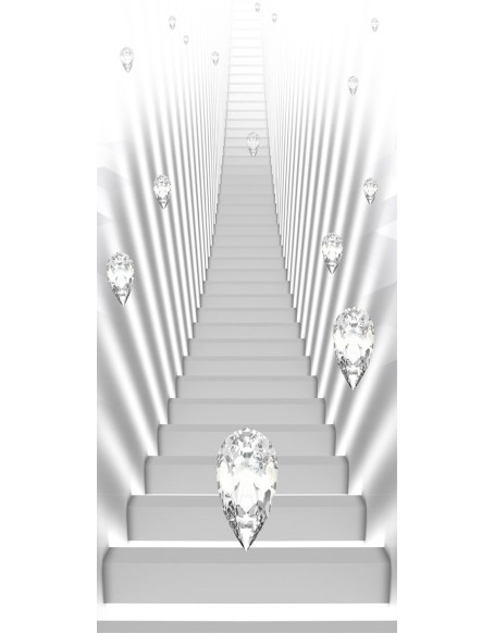 Фототапет за врата - Photo wallpaper - White stairs and jewels I