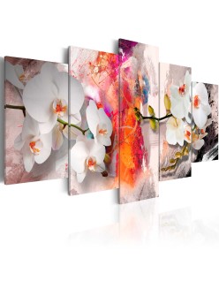 Картина - Colorful background and orchids