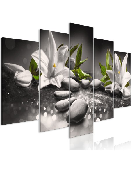 Картина - Lilies and Stones (5 Parts) Wide Grey