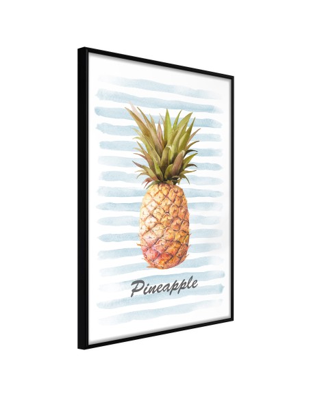 Плакат - Pineapple on Striped Background