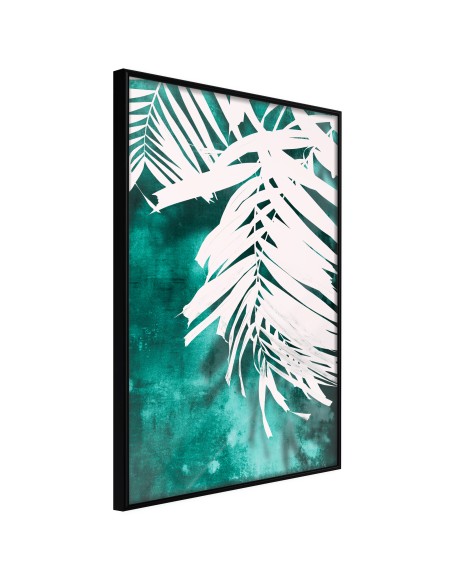 Плакат - White Palm on Teal Background