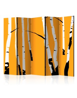 Параван - Birches on the orange background II [Room Dividers]