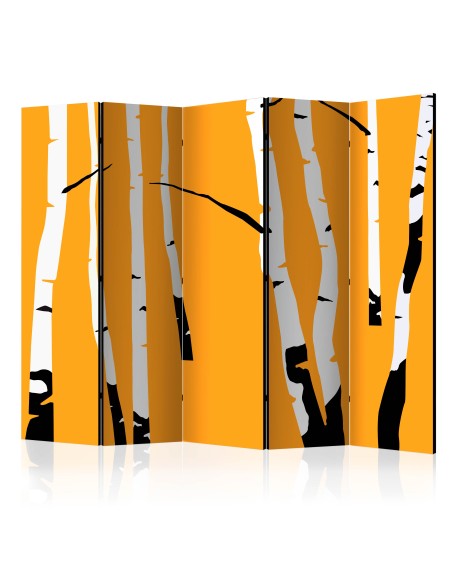 Параван - Birches on the orange background II [Room Dividers]