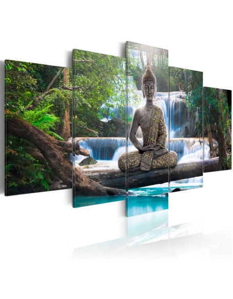 Картина - Buddha and waterfall