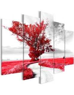 Картина - Tree near the Road (5 Parts) Red