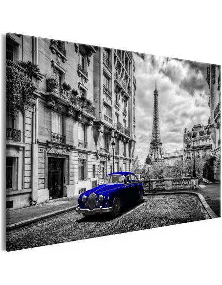 Картина - Car in Paris (1 Part) Blue Wide