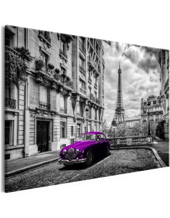 Картина - Car in Paris (1 Part) Violet Wide