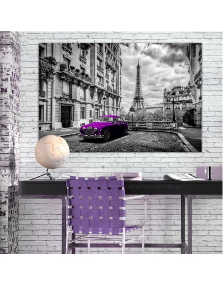 Картина - Car in Paris (1 Part) Violet Wide