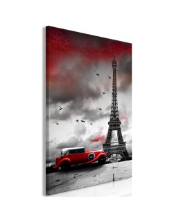 Картина - Red Car in Paris (1 Part) Vertical