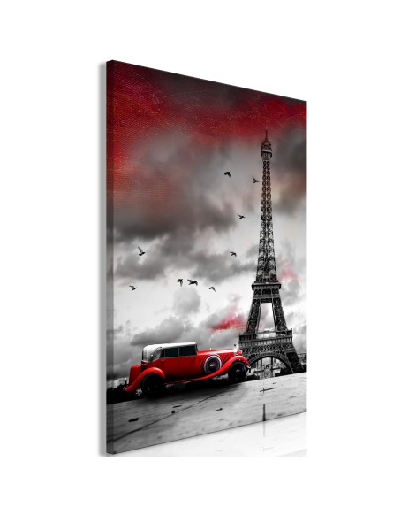 Картина - Red Car in Paris (1 Part) Vertical