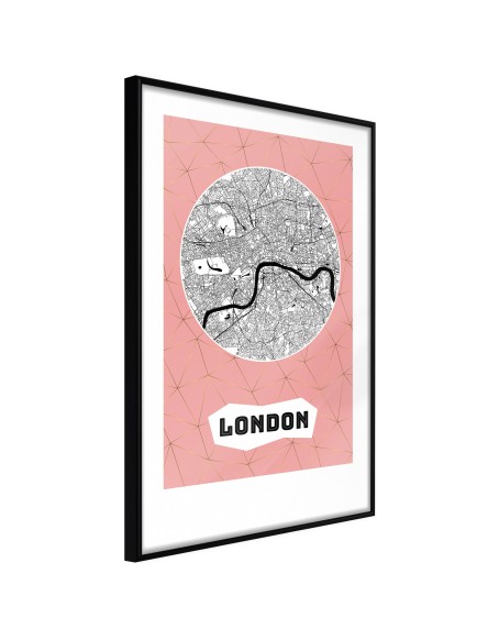 Плакат - City map: London (Pink)