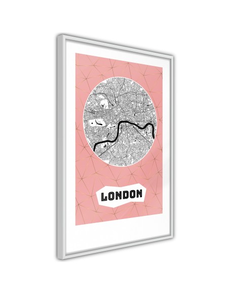 Плакат - City map: London (Pink)