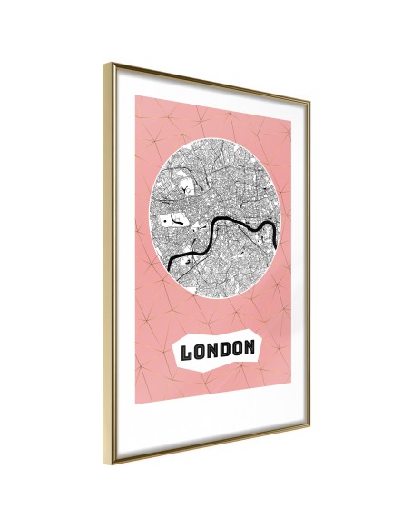 Плакат - City map: London (Pink)