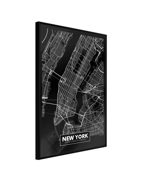 Плакат - City Map: New York (Dark)