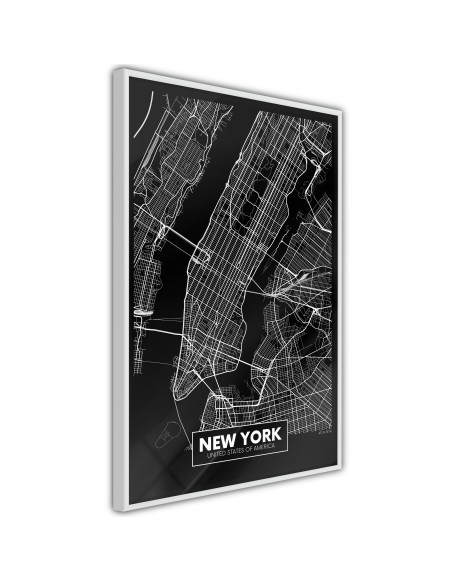 Плакат - City Map: New York (Dark)