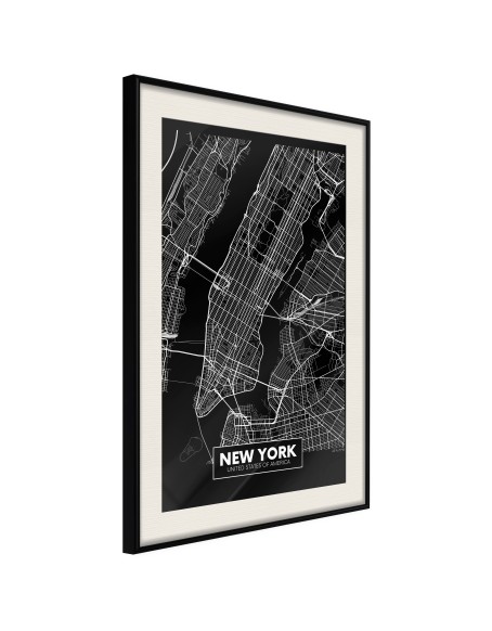 Плакат - City Map: New York (Dark)