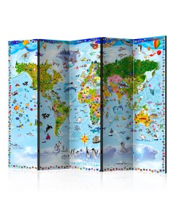 Параван - World Map for Kids II [Room Dividers]