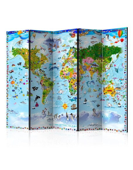 Параван - World Map for Kids II [Room Dividers]