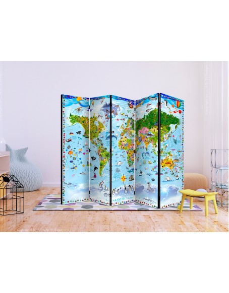 Параван - World Map for Kids II [Room Dividers]