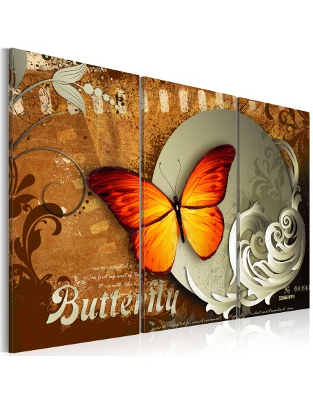 Картина - Fiery butterfly and  full moon