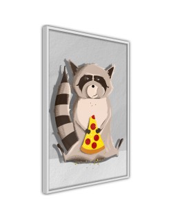 Плакат - Racoon Eating Pizza