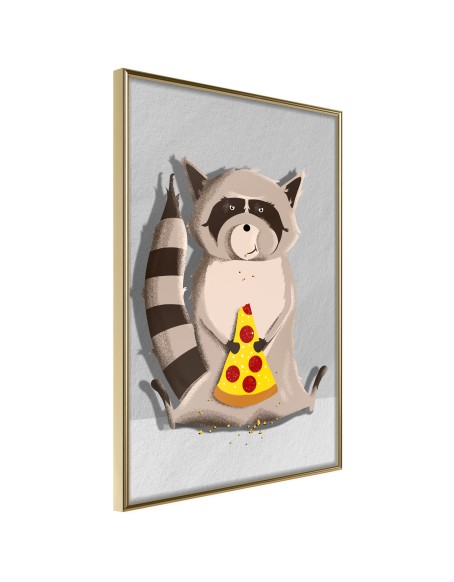 Плакат - Racoon Eating Pizza