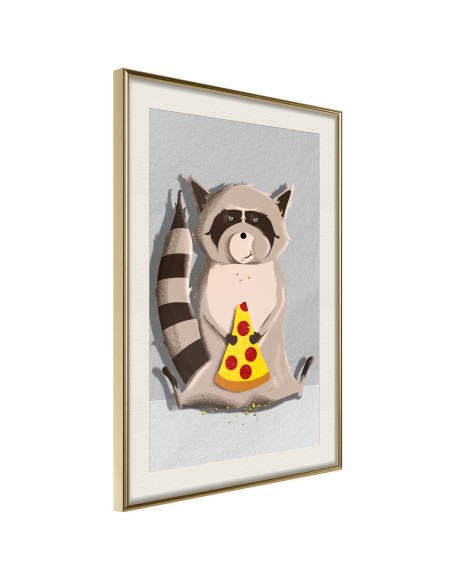 Плакат - Racoon Eating Pizza